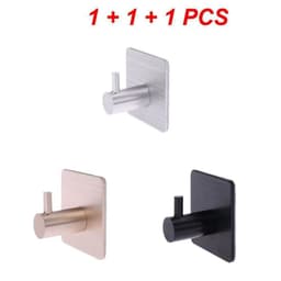 image-5-1PCS Stainless Steel Hook Self Adhesive Clothes Bags Key Rack Kitchen Towel Hanger Hanging Door Hook Bathroom Accessories