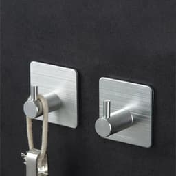 image-5-1PCS Stainless Steel Hook Self Adhesive Clothes Bags Key Rack Kitchen Towel Hanger Hanging Door Hook Bathroom Accessories
