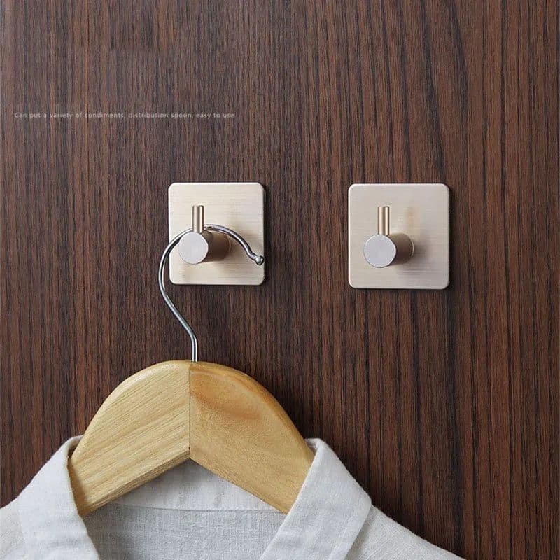 image-5-1PCS Stainless Steel Hook Self Adhesive Clothes Bags Key Rack Kitchen Towel Hanger Hanging Door Hook Bathroom Accessories