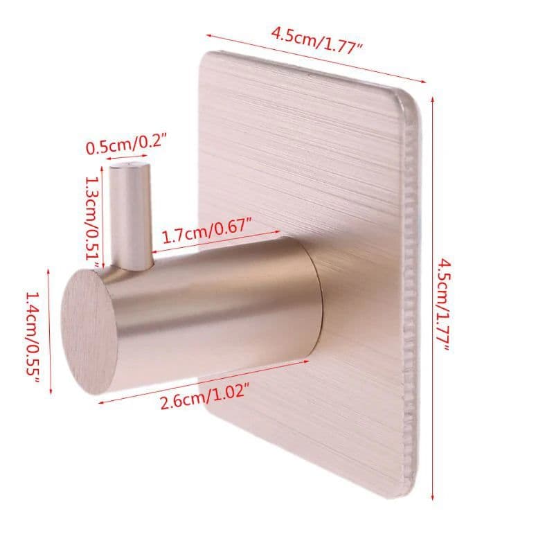 image-5-1PCS Stainless Steel Hook Self Adhesive Clothes Bags Key Rack Kitchen Towel Hanger Hanging Door Hook Bathroom Accessories
