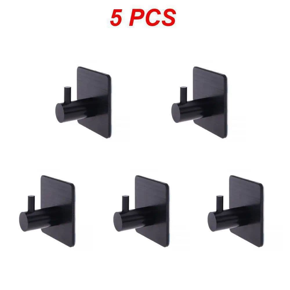 image-5-1PCS Stainless Steel Hook Self Adhesive Clothes Bags Key Rack Kitchen Towel Hanger Hanging Door Hook Bathroom Accessories