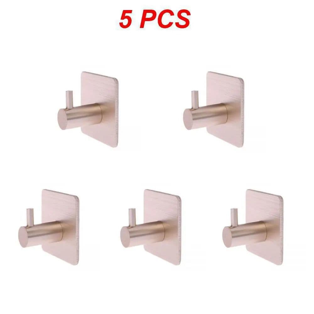 image-5-1PCS Stainless Steel Hook Self Adhesive Clothes Bags Key Rack Kitchen Towel Hanger Hanging Door Hook Bathroom Accessories
