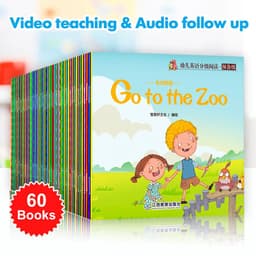 image-10-100 Booklets English Words Learning Reading Books for Children Kids Preschool Pocket Book Follow The Video Early Education