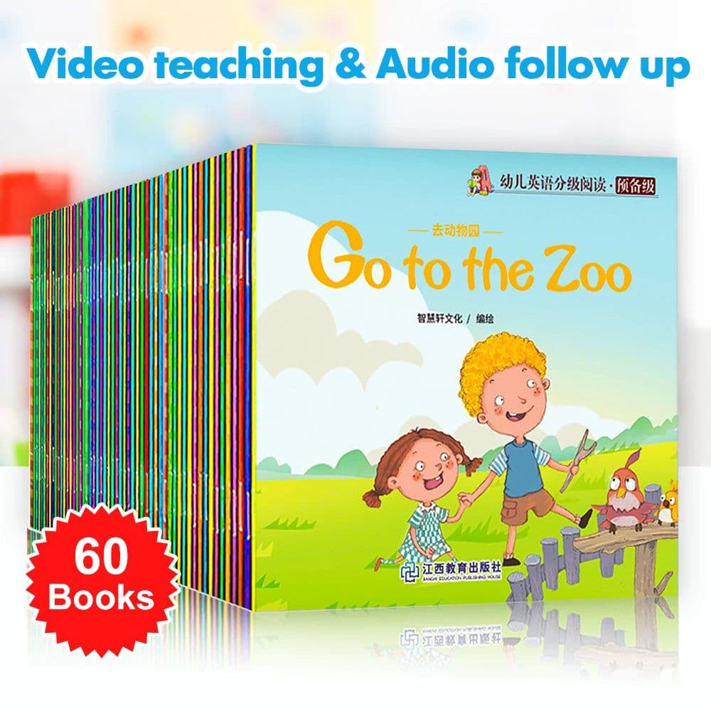 image-10-100 Booklets English Words Learning Reading Books for Children Kids Preschool Pocket Book Follow The Video Early Education