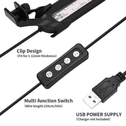 image-USB Aquarium Lamp 6W Clip-on Fish Tank Light For Small Fish Tank