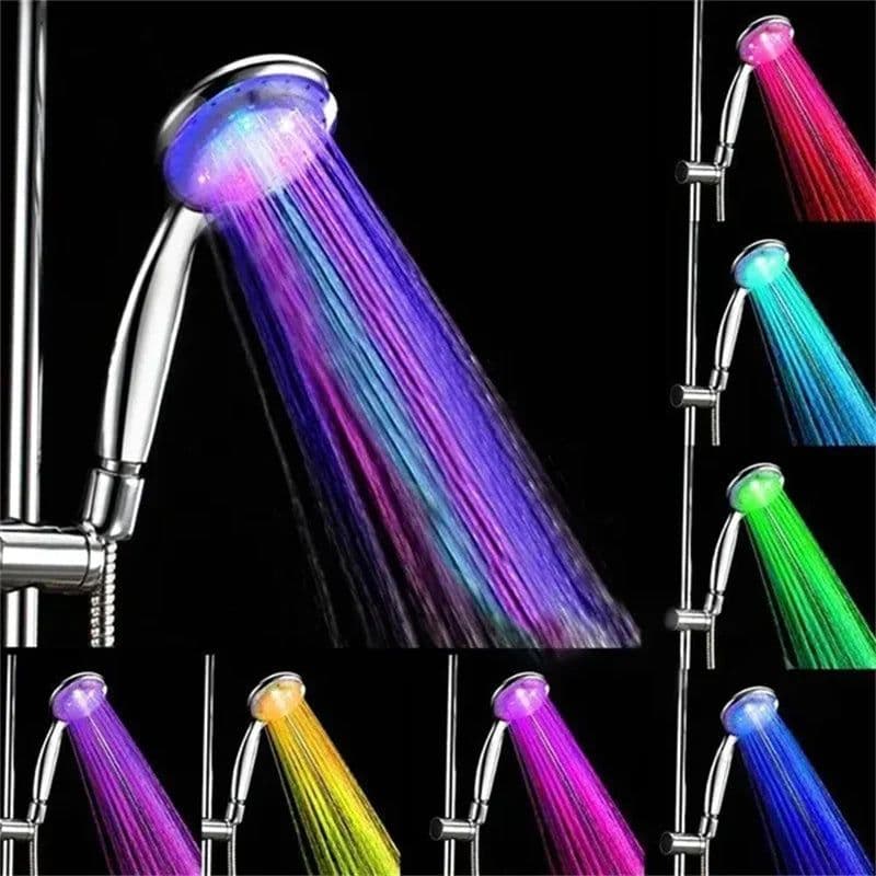 image-7 Colors Changing LED Shower Head Rainfall Shower Sprayer Water Saving Showerhead Bathroom Accessories Replacement Shower Head