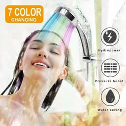 image-7 Colors Changing LED Shower Head Rainfall Shower Sprayer Water Saving Showerhead Bathroom Accessories Replacement Shower Head