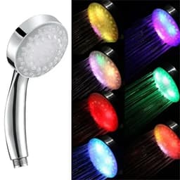 image-7 Colors Changing LED Shower Head Rainfall Shower Sprayer Water Saving Showerhead Bathroom Accessories Replacement Shower Head