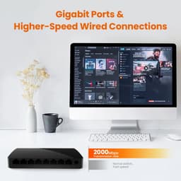 image-Tenda Gigabit Switch Ethernet 5/8Port 1000Mbps 10xFast Switch RJ45 Hub ethernet network switch SOHO Desktop Smart WIFI Switcher