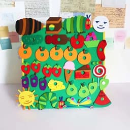 image-Hungry Caterpillar Performance Props Felt Toys English Picture Books Teaching Aids Open Classes Children's Gift Triangle Toy