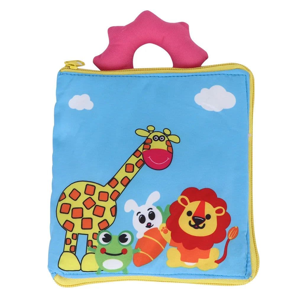 image-Kids Cloth Books Animal Zipper Cloth Book Newborn Baby Toys Learning Educational Cute Infant Baby Fabric Book Kids Gifts