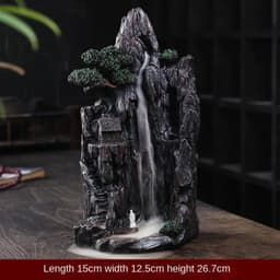 image-Zen Alpine Flowing Water Backflow Incense Burner Home Decoration Creative Ornaments Home Indoor Aroma Diffuser Censer Holder