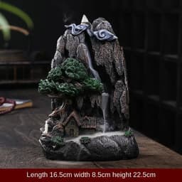 image-Zen Alpine Flowing Water Backflow Incense Burner Home Decoration Creative Ornaments Home Indoor Aroma Diffuser Censer Holder