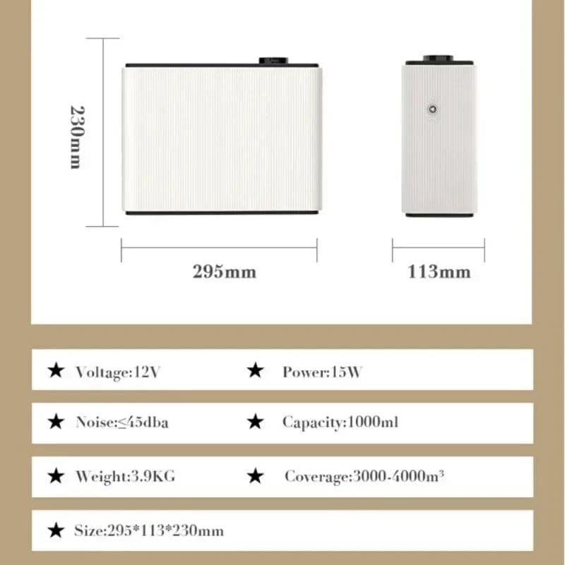 image-1000ML Fragrance Diffuser WIFI Bluetooth Smart Scent Air Machine For Home Hotel Spa HVAC Aroma Diffuser Cover Up to 4000m³ Black
