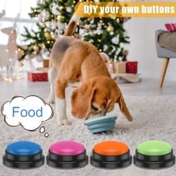 image-4/6/8Pcs Dog Talking Button Recordable Pet Training Buttons Clear Recording Dog Communication Colorful Button Battery Powered