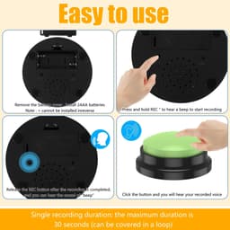 image-4/6/8Pcs Dog Talking Button Recordable Pet Training Buttons Clear Recording Dog Communication Colorful Button Battery Powered