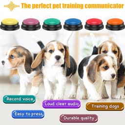image-4/6/8Pcs Dog Talking Button Recordable Pet Training Buttons Clear Recording Dog Communication Colorful Button Battery Powered