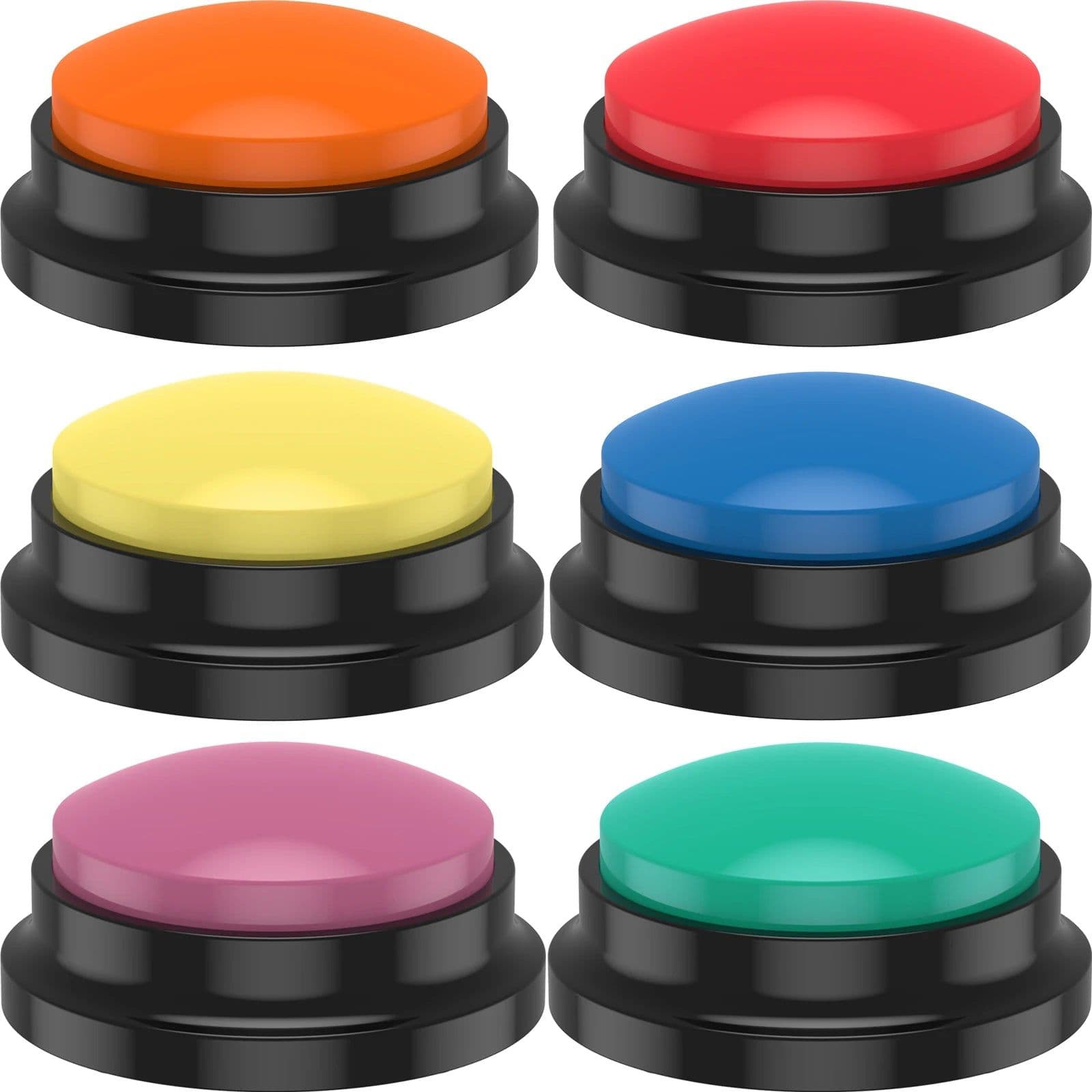image-4/6/8Pcs Dog Talking Button Recordable Pet Training Buttons Clear Recording Dog Communication Colorful Button Battery Powered