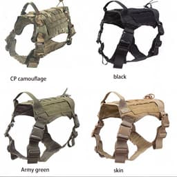 image-Tactical Dog Harness Military Training K9 Padded Quick Release Vest Pet Training Dog Harness For Set Small Medium Large Dogs