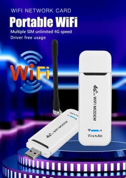 image-TIANJIE 3G 4G Universal WiFi Router LTE FDD GSM Mobile Portable Mini Wireless USB Modem Dongle with SIM Card Slot WI-FI Sticker