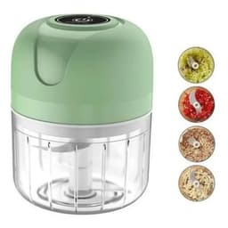 image-Mini Processador Elétrico de Alimentos Portátil com 3 lâminas de aço inox USB 250 ml Bivolt