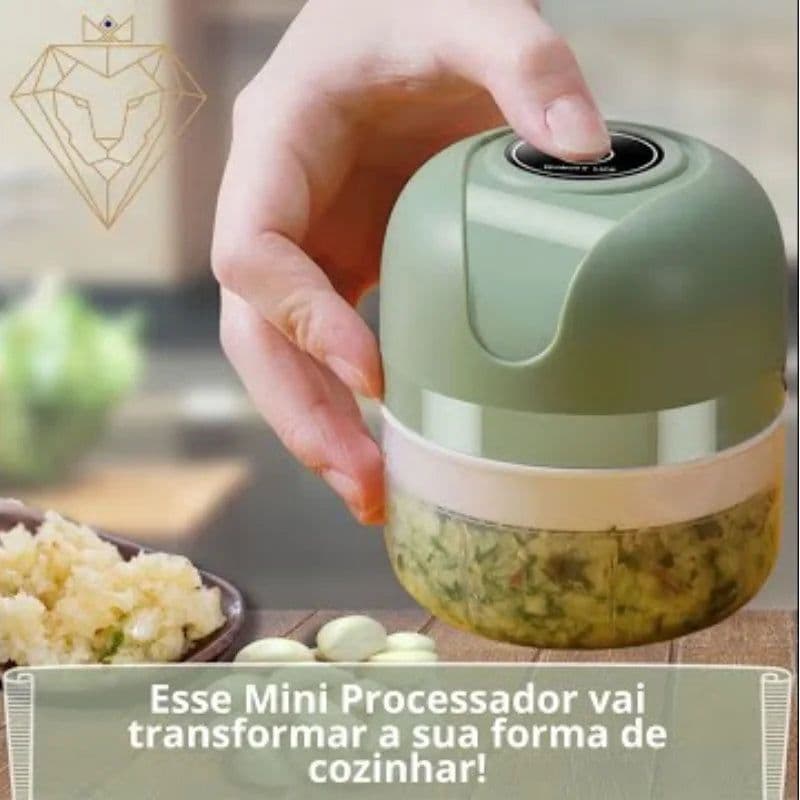 image-Mini Processador Elétrico de Alimentos Portátil com 3 lâminas de aço inox USB 250 ml Bivolt