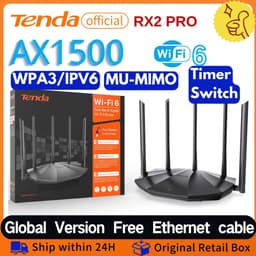 image-Tenda WIFI 6 Gigabit Router AX1500 RX2 Pro 1500mbps Dual-Band Wireless Repeater 2.4G&5Ghz AX1500 Tenda Internet WIFI MESH Router