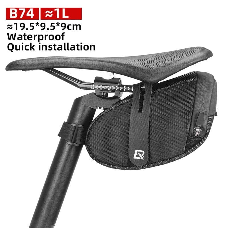 image-ROCKBROS Bicycle Saddle Bag 3D Shell Rainproof Reflective Shockproof Cycling Bike Tube Rear Tail Seatpost Bag Bike Accessories