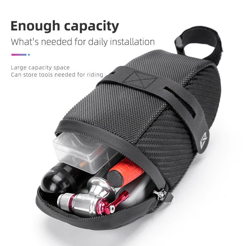 image-ROCKBROS Bicycle Saddle Bag 3D Shell Rainproof Reflective Shockproof Cycling Bike Tube Rear Tail Seatpost Bag Bike Accessories
