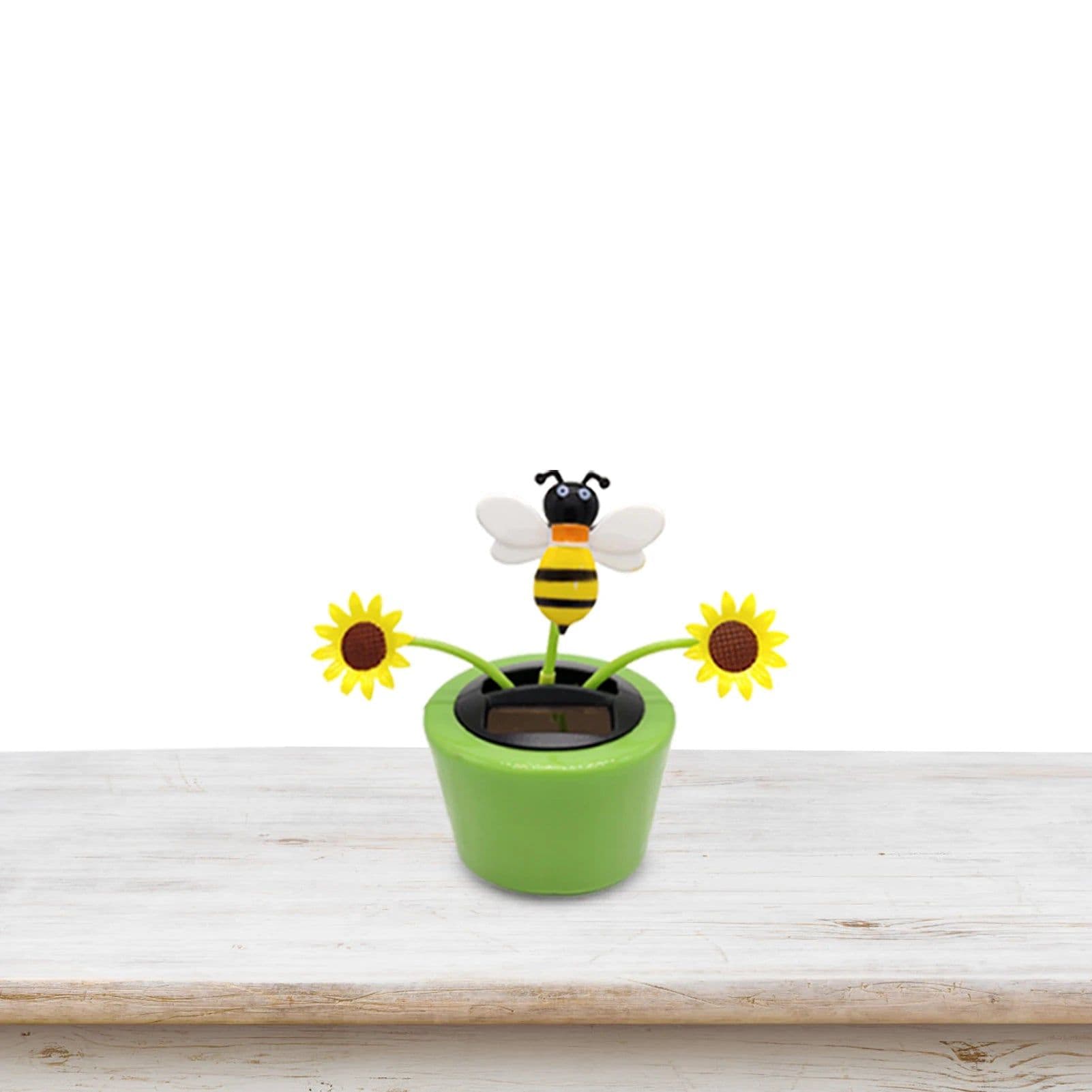 image-Solar Powered Dancing Flowers Swinging Toys Funny Electric Auto-swinging Shaking Head Car Decoration Ornaments Kids Holiday Gift