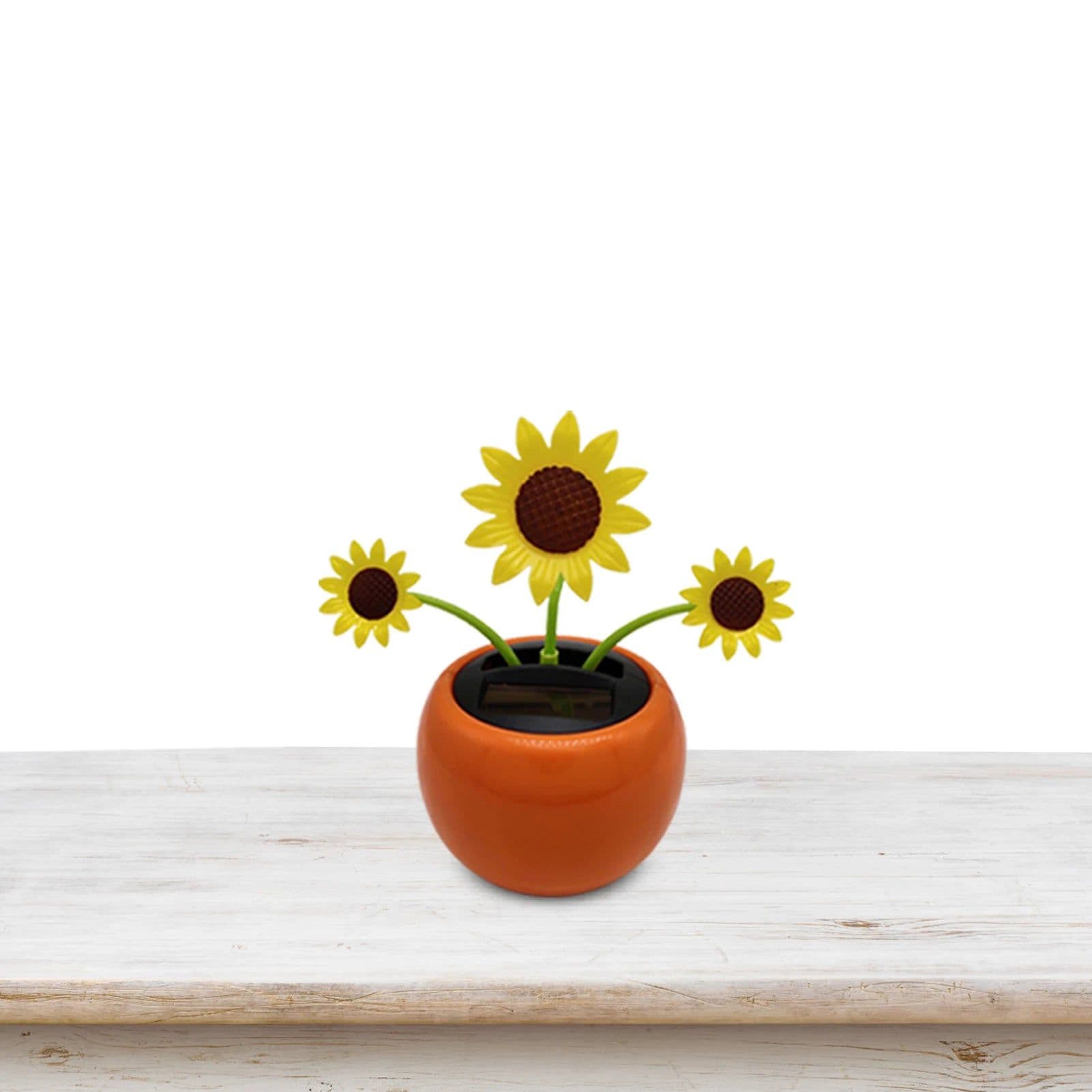 image-Solar Powered Dancing Flowers Swinging Toys Funny Electric Auto-swinging Shaking Head Car Decoration Ornaments Kids Holiday Gift