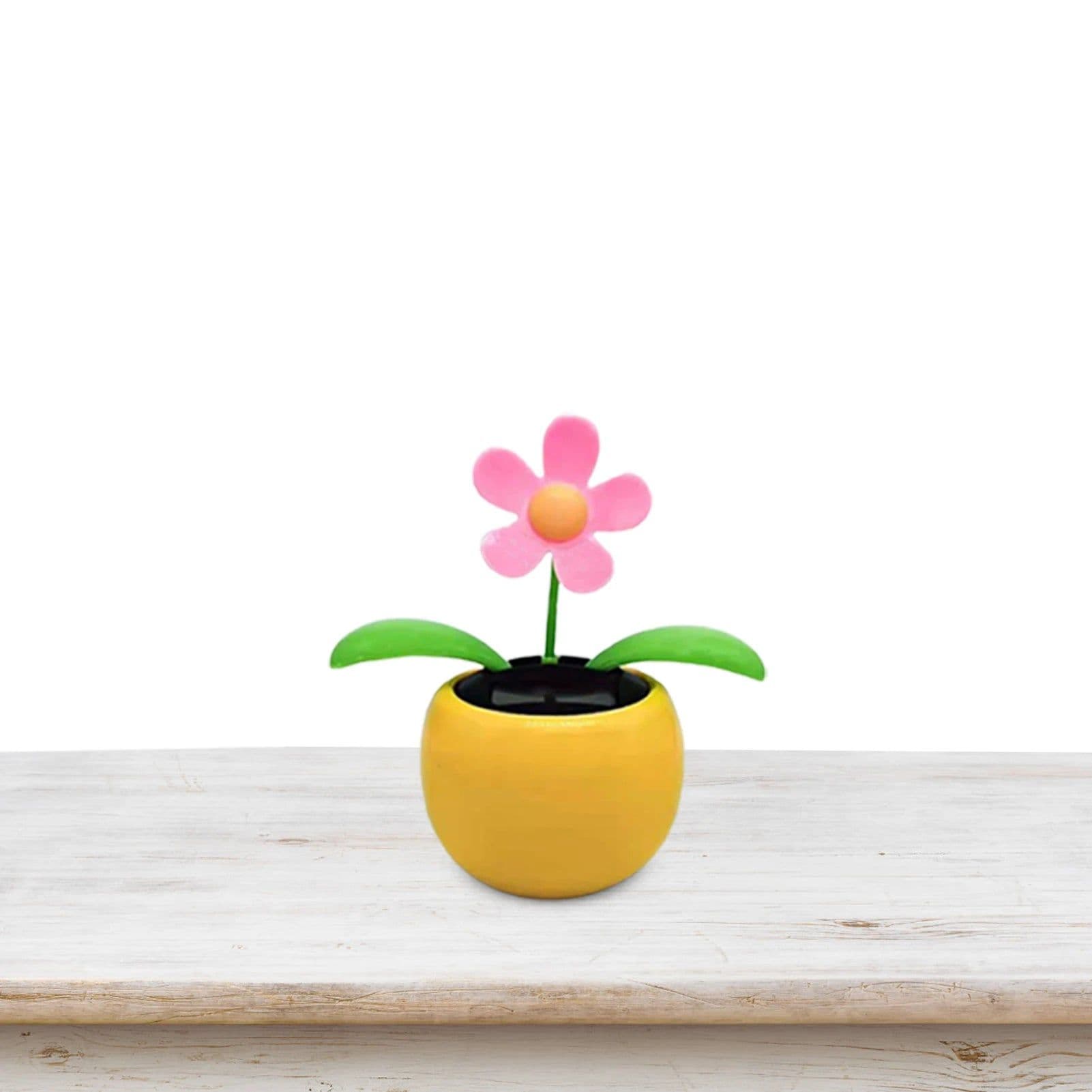 image-Solar Powered Dancing Flowers Swinging Toys Funny Electric Auto-swinging Shaking Head Car Decoration Ornaments Kids Holiday Gift