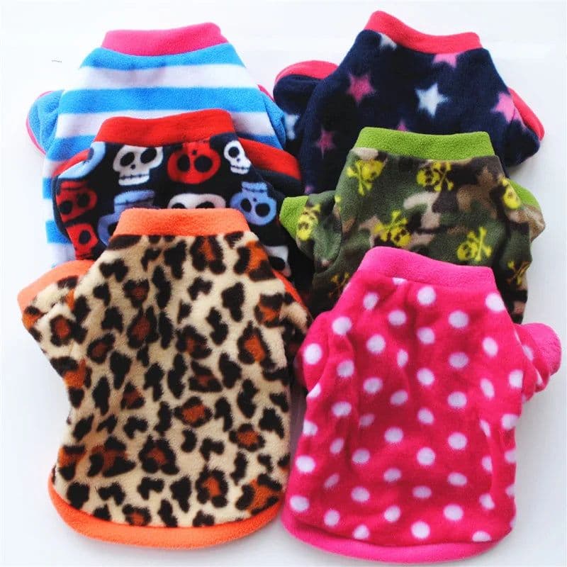 image-Warm Fleece Pet Dog Clothes Cute Skull Printed Pet Coat Puppy Dogs Shirt Jacket French Bulldog Pullover Camouflage Dog Clothing