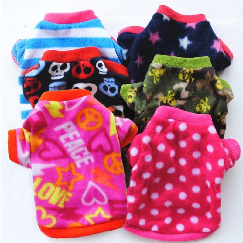 image-Warm Fleece Pet Dog Clothes Cute Skull Printed Pet Coat Puppy Dogs Shirt Jacket French Bulldog Pullover Camouflage Dog Clothing