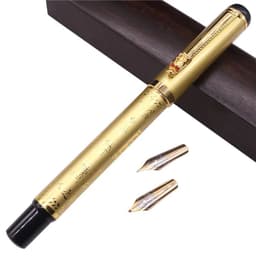image-Fountain Pen Wholesale Holy Glyph Bend Relief Calligraphy Art Pen Calligraphy Pen The Gifts Were Two Nib Extra Two Pen Tips