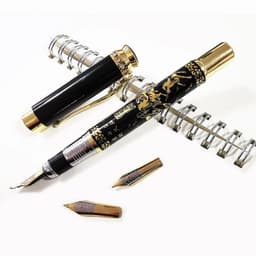 image-Fountain Pen Wholesale Holy Glyph Bend Relief Calligraphy Art Pen Calligraphy Pen The Gifts Were Two Nib Extra Two Pen Tips
