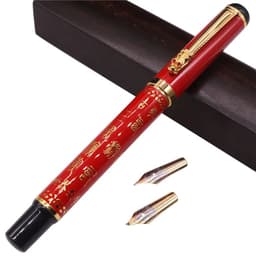 image-Fountain Pen Wholesale Holy Glyph Bend Relief Calligraphy Art Pen Calligraphy Pen The Gifts Were Two Nib Extra Two Pen Tips