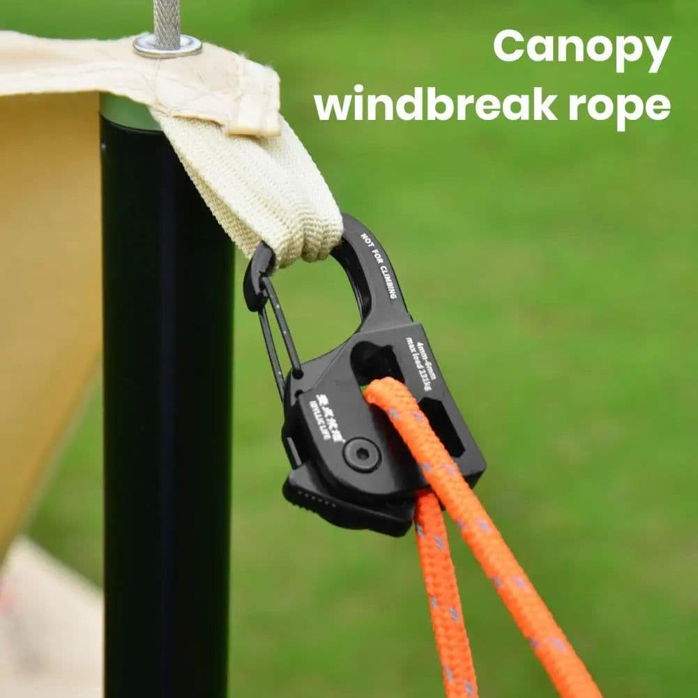 image-Camping Accessories Durable Aluminum Alloy Tent Rope Tensioner for Lightweight Portable Camping Gear Strong for Outdoor