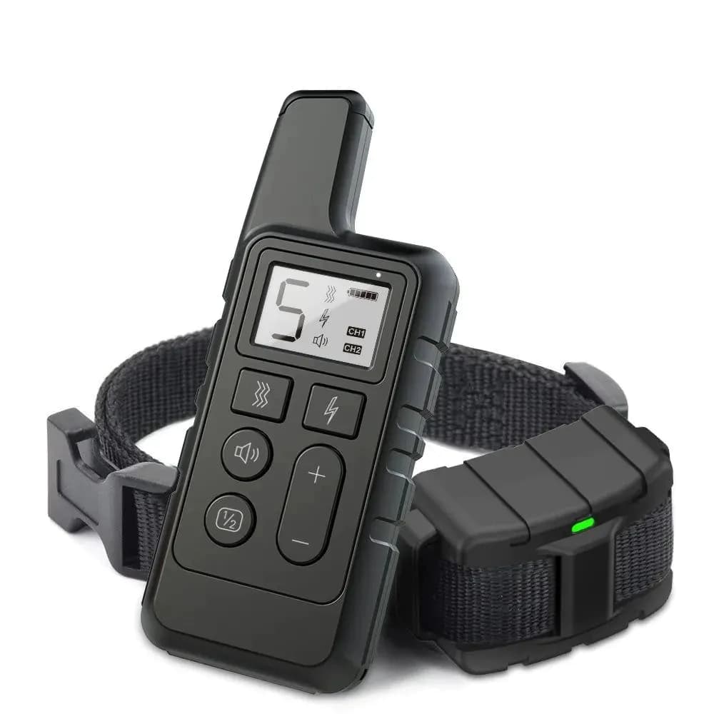 image-Electric Dog Training Collar Waterproof Pet Remote Control Rechargeable 500m training dogs collars with Shock Vibration Sound