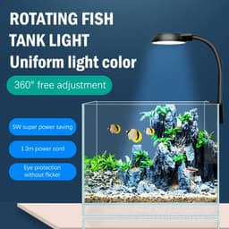 image-5W USB Plugs Fish Tanks Clip-on Light Clamp Aquarium Lights LED Beads White And Blue Lights 360-Degree Rotations