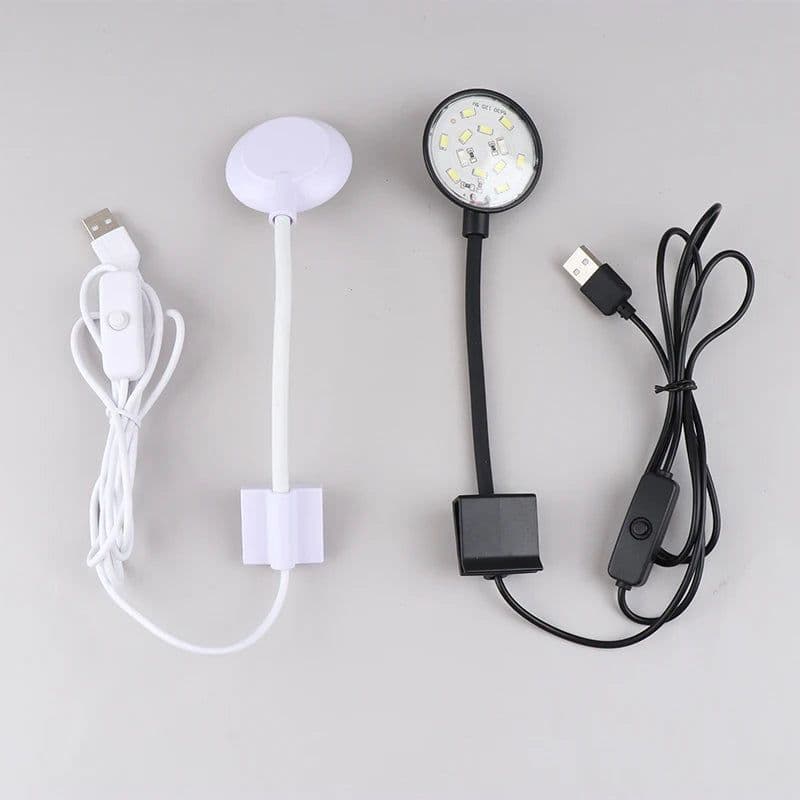 image-5W USB Plugs Fish Tanks Clip-on Light Clamp Aquarium Lights LED Beads White And Blue Lights 360-Degree Rotations