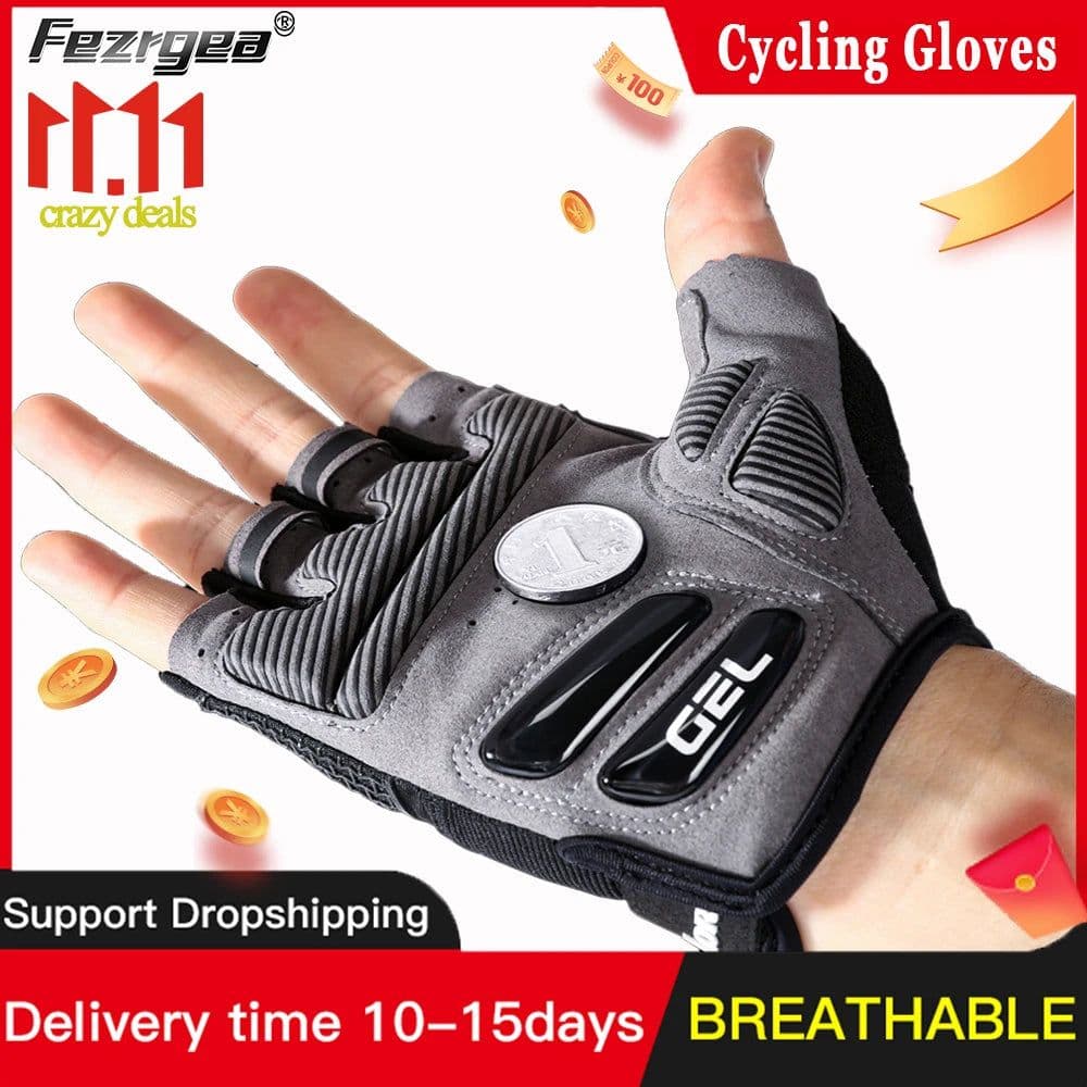 image-New Half-Finger Men'S And Women'S Cycling Gloves Liquid Silicone Shock-Absorbing Breathable Sports Bike Fitness Gloves