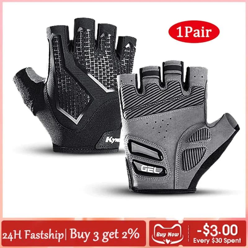 image-New Half-Finger Cycling Gloves Men Women Shock-Absorbing Anti-slip MTB Bike Bicycle Gloves Breathable Sports Bike Fitness Gloves