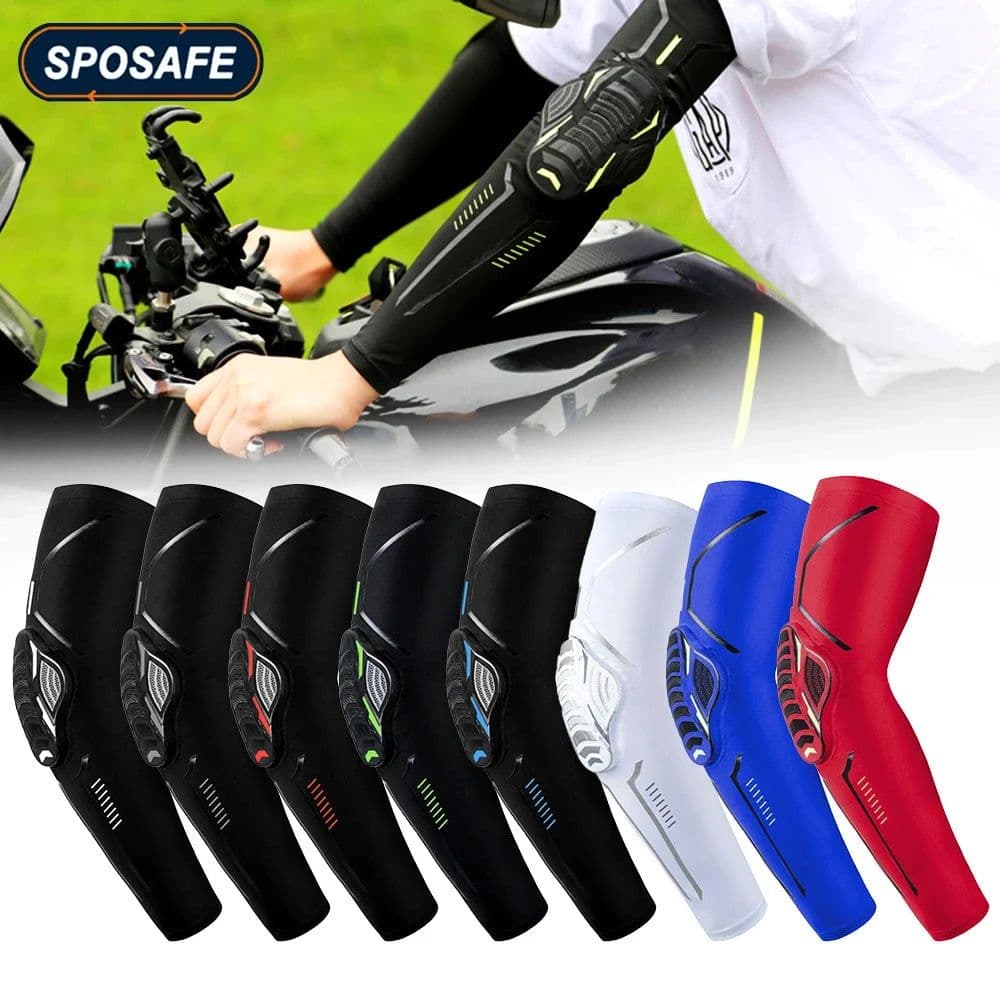 image-1Pcs Sports Crashproof Elbow Support Pads Breathable Arm Compression Sleeve for Cycling Running Basketball Football Volleyball