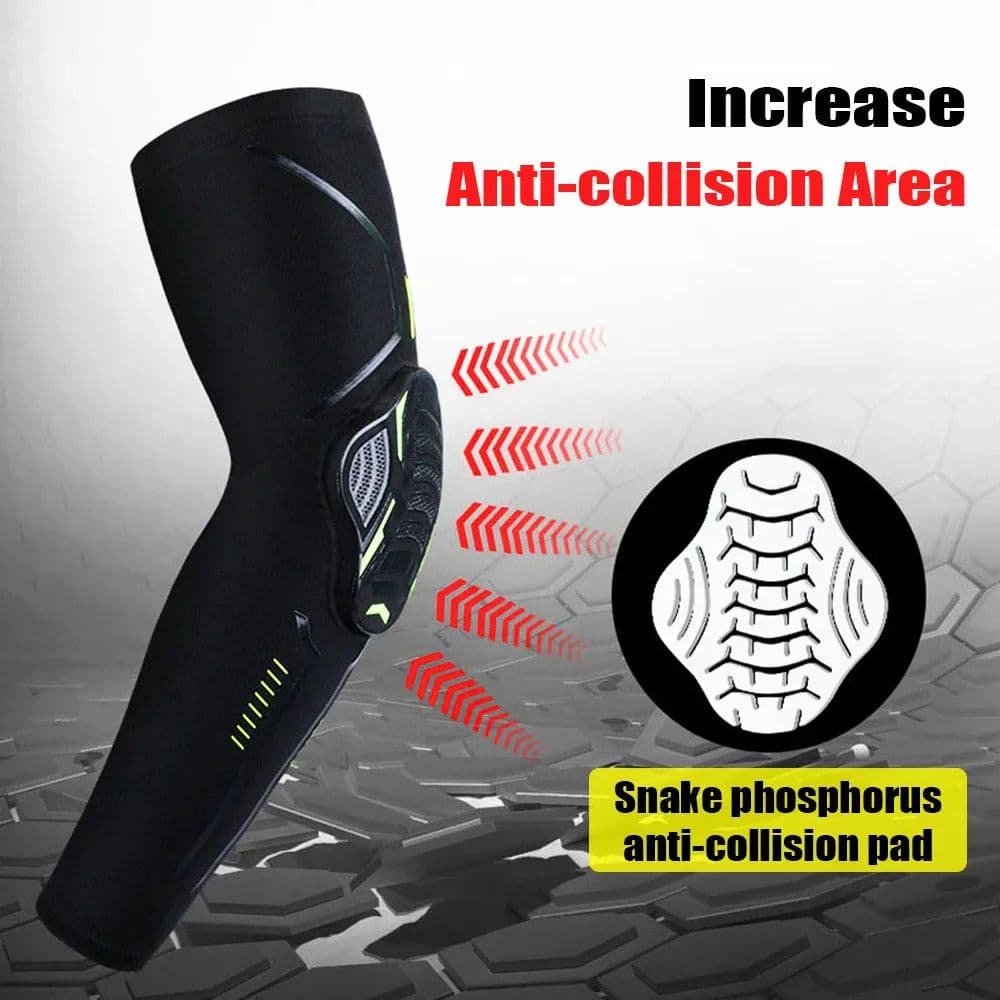 image-1Pcs Sports Crashproof Elbow Support Pads Breathable Arm Compression Sleeve for Cycling Running Basketball Football Volleyball
