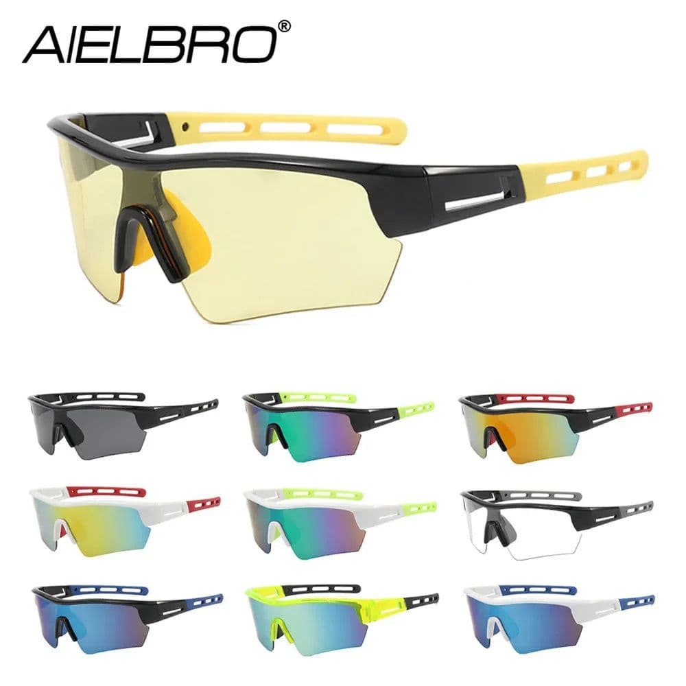 image-AIELBRO Cycling Glasses for Men Sport Men's Sunglasses Polarized Glasses Women's Sunglasses Safety Goggles Sunglasses for Men