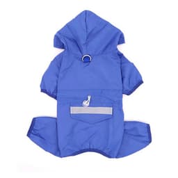 image-Outdoor Waterproof Hooded Dog Raincoat Fashionable Simple Solid Pet Clothing Four-legged Camouflage Small Dog Costume Rain Coat
