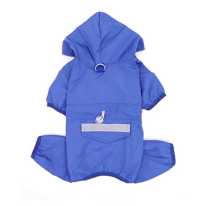 image-Outdoor Waterproof Hooded Dog Raincoat Fashionable Simple Solid Pet Clothing Four-legged Camouflage Small Dog Costume Rain Coat