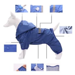 image-Outdoor Waterproof Hooded Dog Raincoat Fashionable Simple Solid Pet Clothing Four-legged Camouflage Small Dog Costume Rain Coat