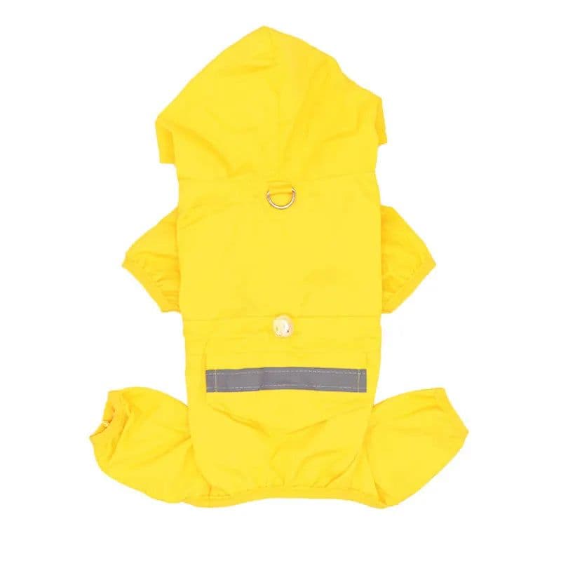 image-Outdoor Waterproof Hooded Dog Raincoat Fashionable Simple Solid Pet Clothing Four-legged Camouflage Small Dog Costume Rain Coat